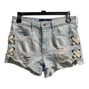 Hollister High Rise Short-Short Vintage Stretch Jean Shorts size 3/26 Distressed